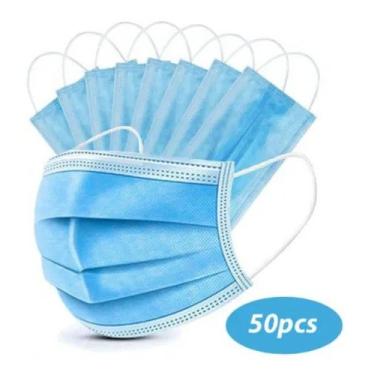 Imagem de Mascara Descartável Com Elástico E Clip Nasal Com 50 Unid - Polyflex