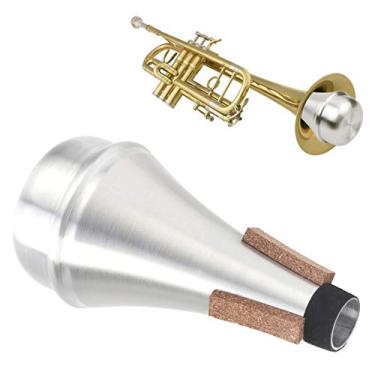 Imagem de Trompete mudo, trompete mudo, trompete silenciador suporte de parede trompete mudo trompete mudo reto para músico para casa