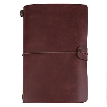 Imagem de QANYEGN Caderno, Caderno De Couro, Agenda Personalizada Para Escrever Cartas Desenhar Colar Fotos 5 Cores(Afogamento Escuro)