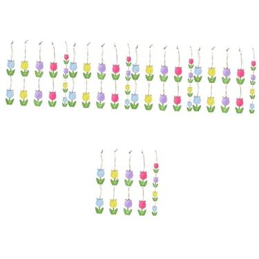Imagem de ABOOFAN 60 Pçs Decoração Enfeite Pendurado Ornamento Mães Enfeites De Madeira Decoração Recortes Decorativos Mães Fichas De Favor De Madeira Tulipa Tags De Sinal De Páscoa B Com Enfeites