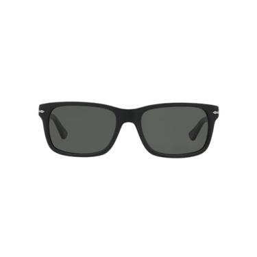 Imagem de Óculos de sol retangulares Persol PO3048S, preto/verde polarizado, 58 mm