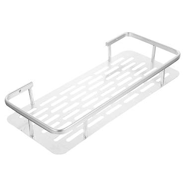 Imagem de RUNROTOO Rack de drenagem Prateleira de canto Prateleiras de parede Prateleira montada na parede Suporte de Chuveiro Suporte de Especiarias de Cozinha Prateleiras de Banheiro Rack de Banheiro Prateleiras de Armazenamento de Banheiro Prateleira de Cozinha Pia de Prata