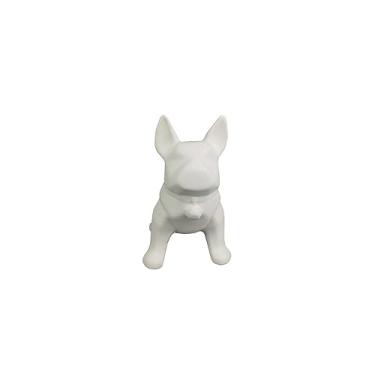 Imagem de Escultura Decorativa Buldogue em Resina Branco 21cm DN0154 BTC
