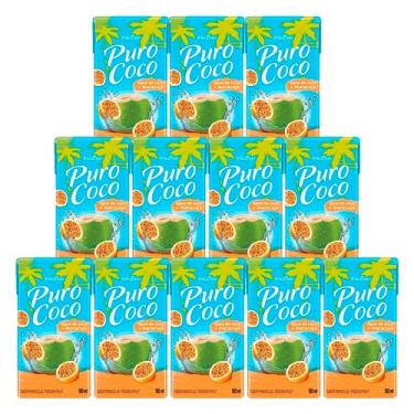 Imagem de Água de Coco Puro Coco Maracujá 180ml 12 Unidades
