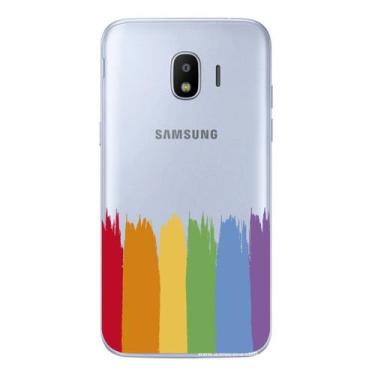 Imagem de Capa Case Capinha Samsung Galaxy  J2 Pro Arco Iris Pinceladas - Showca