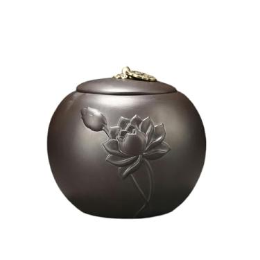 Imagem de Pote de chá de areia roxa, frasco selado de cerâmica, caixa de armazenamento, pote de armazenamento doméstico Pu Erh - Areia roxa - Perfeito