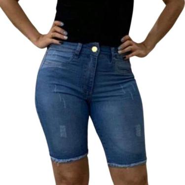 Bermuda jeans feminina ate sales o joelho