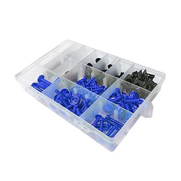 Imagem de Porca de roda para Z250 Z300 Z400 Z650 Z750 Z800 Z900 Z900RS Z1000 Z1000SX X300 650 1000 parafusos de carenagem Kit de parafusos de fixação Tampas de porca de roda (Cor: azul)