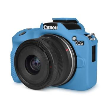 Imagem de Rieibi Capa EOSR50 EOS R50, capa protetora de silicone macio para câmera de vlogging Canon EOS R50 EOSR50, leve, EOS R50, capa para câmera aderente - azul