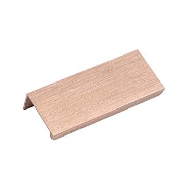 Imagem de 6 peças de alumínio para gaveta de porta deslizante puxadores ocultos | Alça invisível simples moderna resistente | Puxador de borda de dedo prateado | Puxador de aba para armário de cozinha,