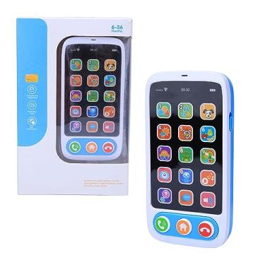 Imagem de MOUMOUTEN Simulado De Brinquedos Leves Musicais Para Telefone Inteligente, Brinquedos De Plástico Para Telefone Inteligente, Modelo De Telefone Educacional Multifuncional Para Presentes(Azul)