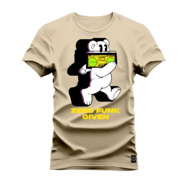 Imagem de Camiseta T-Shirt Algodão 100% Algodão Zero Funk Bege GG