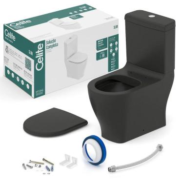 Imagem de Conjunto Bacia com Caixa Acoplada Slim Celite Matte Black