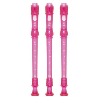 Imagem de Kit 3 Flautas Doce Soprano Germânica Em C YRS-20G Rosa Yamaha