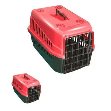 Imagem de Caixa De Transporte Para Cães E Gatos Grande Vermelha - Mecpet