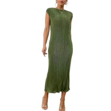 Imagem de Camisa Feminina Solid Batwing Sleeve Keyhole Back Dress (Color : Army Green, Size : M)