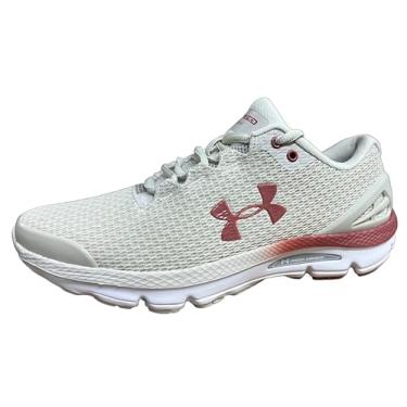 Imagem de Under Armour Charged Gemini 2020 Tênis de corrida masculino 3023276, Branco/Vermelho Cinna 103, 41