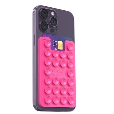 Imagem de StickyGrippy Suporte para cartão de sucção, carteira de telefone, acessório adesivo de silicone para iPhone e Android, suporte de chuveiro espelhado, vídeos e selfies TikTok (rosa) SG2