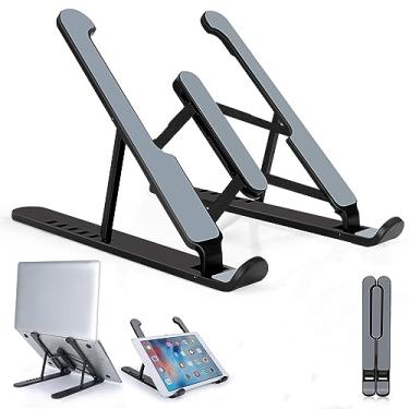 Imagem de pidien Suporte de laptop portátil, suporte ajustável para laptop, suporte de computador para mesa e suporte de telefone