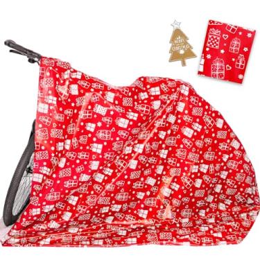 Imagem de Sacos de presente de bicicleta para presentes gigantes, sacolas de presente de Natal extragrandes para presentes, sacolas de presente vermelhas grandes de plástico, sacolas de Natal jumbo para