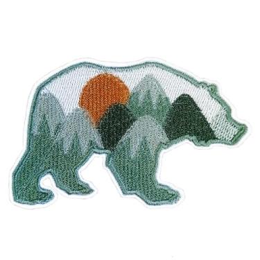 Imagem de CHBROS Green Bear Adventure Remendos de ferro para roupas, jaquetas, camisetas, mochilas