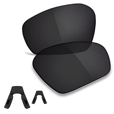 Imagem de TRUSHELL Lentes de reposição polarizadas | Protetor de nariz para Oakley Field Jacket OO9402 Óculos de sol preto escuro - Polarizado