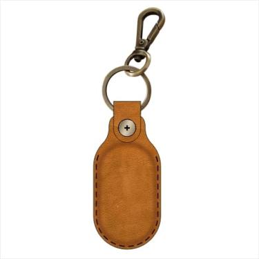 Imagem de Chaveiro de couro Galaxy SmartTag2, suporte portátil feito à mão de couro genuíno Smart Tag2 com chaveiro cobertura total Smart Tag2 capa protetora compatível com SmartTag 2023 (marrom)