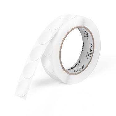 Imagem de Perco Etiquetas adesivas redondas transparentes de 2,5 cm com adesivo permanente - 1.000 etiquetas por rolo - forte adesão - Feito nos EUA