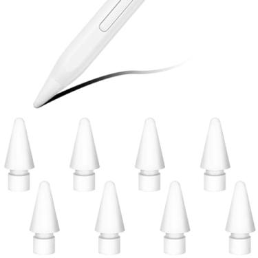 Imagem de 8 peças de pontas de substituição para Apple Pencil, pontas de controle precisas, pontas compatíveis com Apple Pencil 2ª/1ª geração