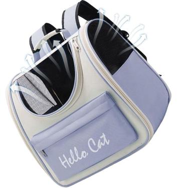 Imagem de Mochila Bolsa Transporte Animais Cachorro Gato Pet Bolso Ar Ventilado Vista Panoramica Viagem Passeio Caminhada