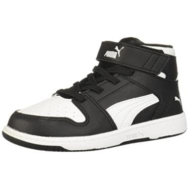 Imagem de PUMA Tênis infantil Rebound Layup Mid Hook and Loop, Preto/branco, 16