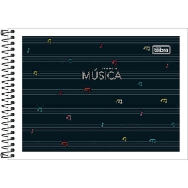 Imagem de Caderno de Musica Capa Flexivel Espiral 48 Folhas Tilibra