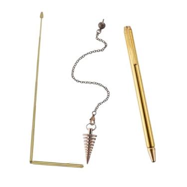 Imagem de Deevoka Conjunto de hastes de radiestesia de cobre, kits de hastes de adivinhação retráteis, pingente de pêndulo, cartomantes, 3 pecas