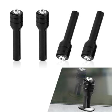 Imagem de awlbed Puxador de porta de carro com 4 peças, decoração de pino de coluna de fechadura brilhante incrustada de diamante de liga, acessórios de modificação interior de faixa de borracha de fácil