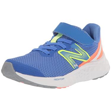 Imagem de New Balance Tênis de corrida infantil Fresh Foam Arishi V4 Hook and Loop, Lápis-lazúli brilhante/libélula neon, 17