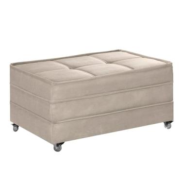 Imagem de Puff Cama Solteiro Dobravel Com Rodízios (Marfim)