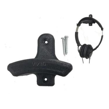 Imagem de Suporte De Parede Parafusado Headset Headphone Preto - Vix3D