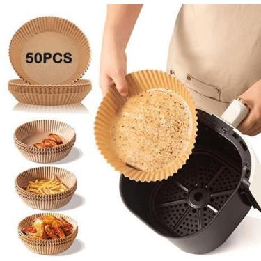 Imagem de Forma De Airfryer PAPEL Descartável Antiaderente Cozinha Redondo Frita