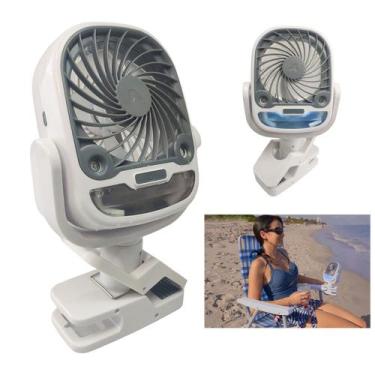 Imagem de Ventilador de Mesa Umidificador Agua Garra Gancho Bateria Recarrevagel