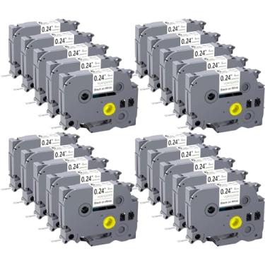 Imagem de YUANQIMM Fita de etiqueta TZe211 6 mm compatível com Brother PTouch TZe-211 TZ211 TZ-211 para etiquetadora PTH110 PTD210 PTD220 PTD410 PTD400 PTD610BT PTP710BT, 1/4 polegada x 26,2 pés, 20--100 Pacote