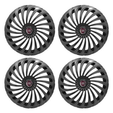 Imagem de Jogo Calota Esportiva Aro 14 Twister Graphite Fiat Palio Strada Mobi A