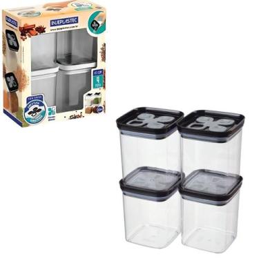 Imagem de Porta Condimentos Pote Hermético para Temperos Kit com 4 Unidades - In