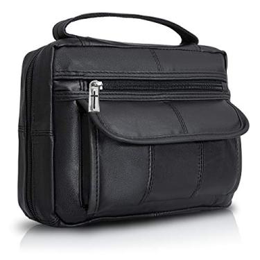 Imagem de B&F Capa da Bíblia Embassy preta sólida de couro legítimo