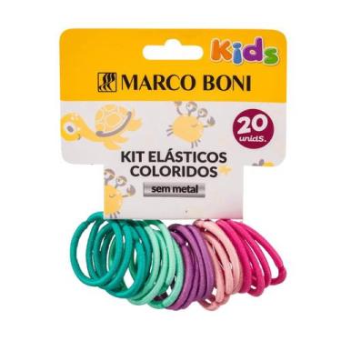 Imagem de Kit 20 Elásticos Coloridos Para Cabelo Sem Metal Marco Boni, Colorido