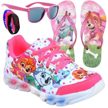 Imagem de Tenis Feminino De Led Infantil  Patrulha Canina Meninas Chinelo Oculos