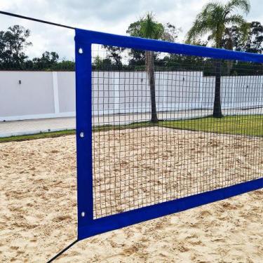 Imagem de Rede Multiuso Zaka Volei Beach Futevolei sem banda lateral Azul 9,60m 