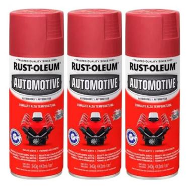 Imagem de 3 Tinta Spray Alta Temperatura 1093c Antiferrugem Rust Oleum, Vermelho