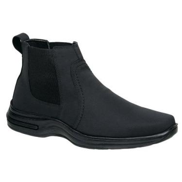 Imagem de Bota Botina Masculina Ortopédica Couro Leve Confortável - Mr try shoes