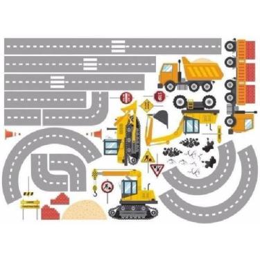 Imagem de Adesivo De Parede Infantil Trator Construção Caminhão Bebe - Micro Ofi