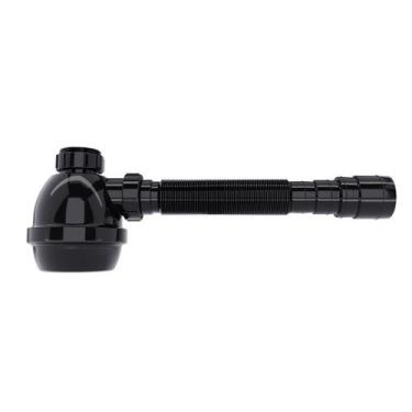 Imagem de Sifao pia cozinha tanque lavatorio com copo e canopla preto blukit lin